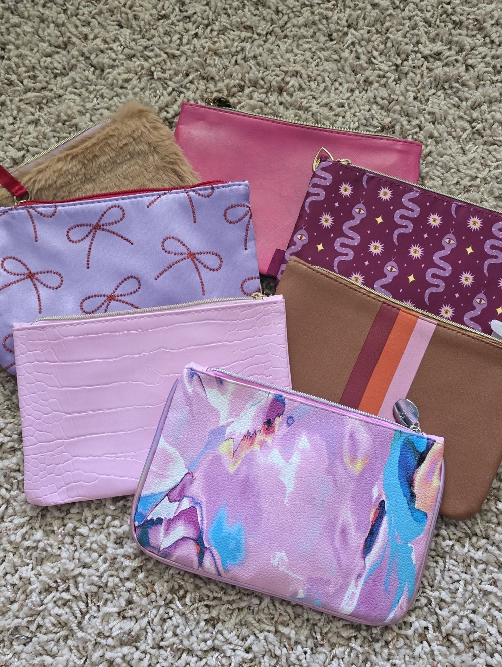 NEW Lot Of 8 Ipsy Zip Pouch Bags Makeup